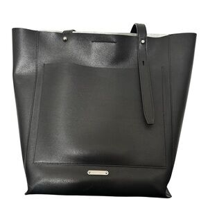 Rebecca Minkoff Black Leather Tote with Magnetic Closure